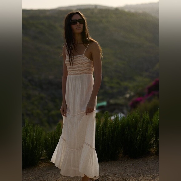 Zara Combination Tiered Midi Dress - Picture 1 of 4